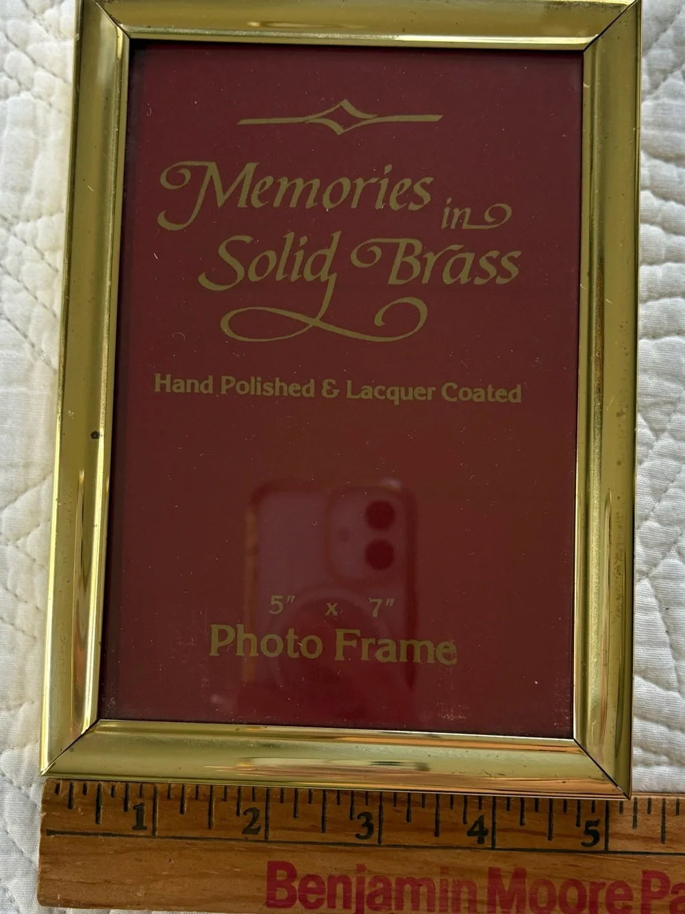 Vintage Solid Brass Photo Frame 5”X 7”
